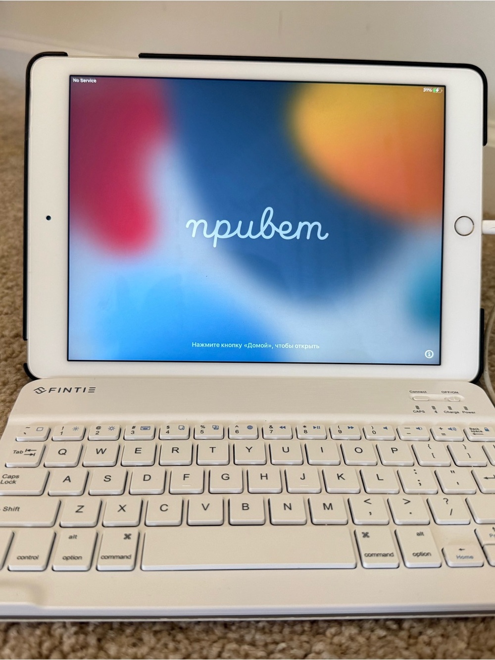 iPad Air 2 with case, keyboard and protective neoprene sleeve